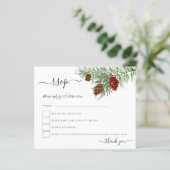 Budget Foliage Pine Cones kerstbruiloft RSVP (Staand voorkant)