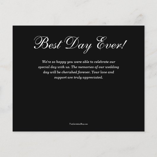 Budget Foliage White Script Black Hartelijk dank (Achterkant)