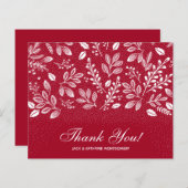 Budget Foliage White Script Cranberry Dank u (Voorkant / Achterkant)