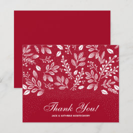 Budget Foliage White Script Cranberry Dank u