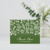 Budget Foliage White Script Green Bedankt (Staand voorkant)