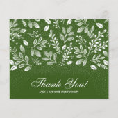Budget Foliage White Script Green Bedankt (Voorkant)