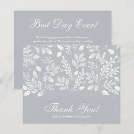 Budget Foliage White Script Grey Dank u