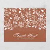 Budget Foliage White Script Terracotta Dank u (Voorkant)