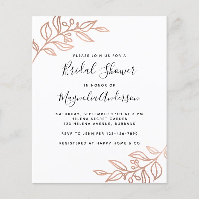 BUDGET Folie Botanische Bruiloftsinvatie (Voorkant)