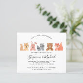 Budget Forest Animals Couples Baby shower nodigt u (Staand voorkant)