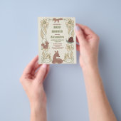 Budget Forest Friends Greenery Baby shower Flyer (Hand)
