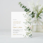 Budget Forest Greenery Paren Douche Uitnodiging (Staand voorkant)