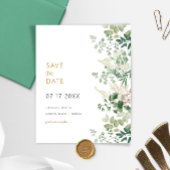 Budget Forest Greenery Wedding Save the Date Kaart