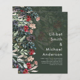 BUDGET Forest Groen Bourgondië Blauw Bloem Bruilof