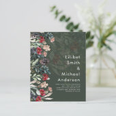 BUDGET Forest Groen Bourgondië Blauw Bloem Bruilof (Staand voorkant)