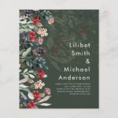 BUDGET Forest Groen Bourgondië Blauw Bloem Bruilof (Voorkant)