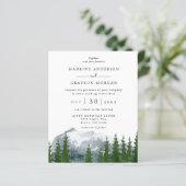 Budget Forest Mountain bruiloft uitnodiging (Staand voorkant)