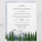 Budget Forest Mountain bruiloft uitnodiging (Voorkant / Achterkant)
