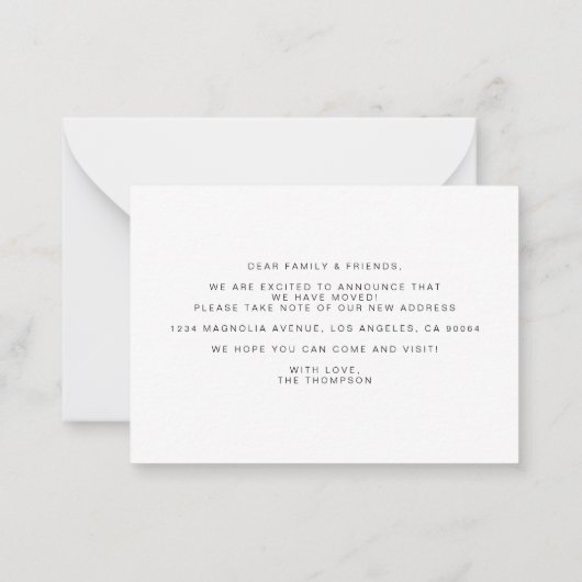 Budget Forest Mountain We hebben New Home Moving v Notitiekaartje (Achterkant)