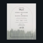 Budget Forest Mountain Wedding Invitation Woodland Flyer<br><div class="desc">Dit budgetvriendelijke ontwerp is voorzien van een betoverend slecht bosgebied met een zachte,  transparante boogbedekking. Eenvoudig bewerken met al je gegevens! Bekijk het hele collectie voor meer overeenkomende objecten!</div>
