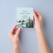 Budget/Forest & Mountains Wedding Invitation. Flyer (Hand)