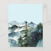 Budget/Forest & Mountains Wedding Invitation. Flyer (Achterkant)