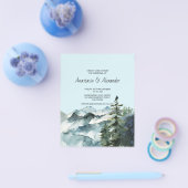 Budget/Forest & Mountains Wedding Invitation. Flyer (Enkel)