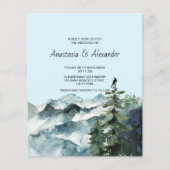 Budget/Forest & Mountains Wedding Invitation. Flyer (Voorkant)
