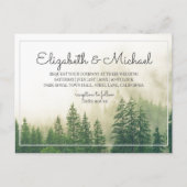 Budget Forest Pine Wedding Invitation Trees Schild Briefkaart (Voorkant)
