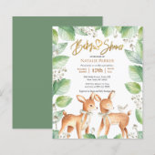 Budget Forest Woodland Deer Floral Baby shower (Voorkant / Achterkant)