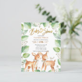 Budget Forest Woodland Deer Floral Baby shower (Staand voorkant)