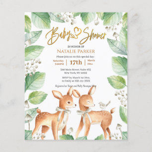 Budget Forest Woodland Deer Floral Baby shower