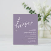 Budget Forever Dusty Purple Wedding Invitation (Staand voorkant)