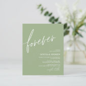 Budget Forever Love Sage Green Wedding Invitation (Staand voorkant)