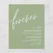 Budget Forever Love Sage Green Wedding Invitation (Voorkant)