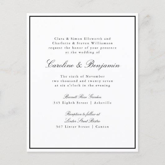 Budget Formele de Uitnodiging van de Band van de G (Voorkant)