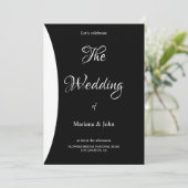 Budget Formele Eenvoudige Chic zwart-wit bruiloft Kaart (Staand voorkant)