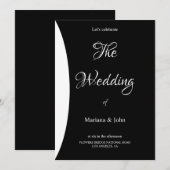 Budget Formele Eenvoudige Chic zwart-wit bruiloft Kaart (Voorkant / Achterkant)