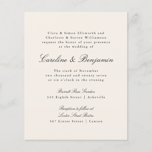 Budget Formele het Schrijven van het Vory Wedding  (Voorkant)