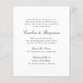 Budget Formele Manuscript Elegant Wedding Uitnodig (Voorkant)