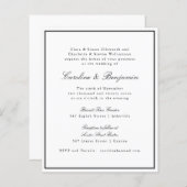 Budget Formele Script Border Wedding RSVP Uitnodig (Voorkant / Achterkant)