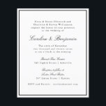 Budget Formele Script Border Wedding RSVP Uitnodig<br><div class="desc">Formele klassieke traditionele scriptweddenschappen met Narrow Black Border en Online RSVP - Gegevens</div>
