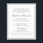 Budget Formele Script Border Wedding RSVP Uitnodig<br><div class="desc">Formele klassieke traditionele scriptweddenschappen met Narrow Black Border en Online RSVP - Gegevens</div>