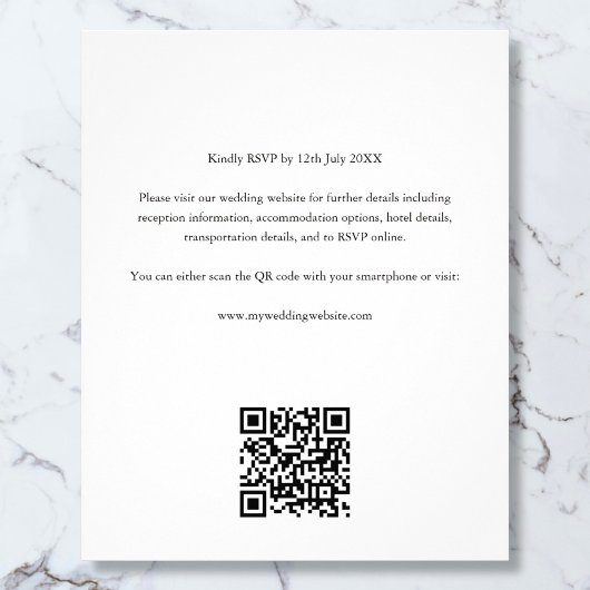 Budget Formele Script Bruiloft Uitnodiging QR Code Flyer