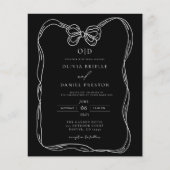 Budget Formele Zwart & Wit Bow Uitnodiging (Voorkant)