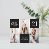 BUDGET Foto 21st Birthday Invitation Briefkaart (Staand voorkant)