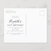 BUDGET Foto 21st Birthday Invitation Briefkaart (Achterkant)