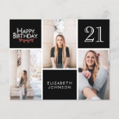 BUDGET Foto 21st Birthday Invitation Briefkaart (Voorkant)