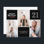 BUDGET Foto 21st Birthday Invitation Briefkaart<br><div class="desc">**GELIEVE NOTA** dit is een overmaats briefkaart (4.5x5.6"), u hebt geen envelop nodig maar u zult standaardposttarieven moeten betalen om het te verzenden. Het SEMI-GLOSS-papier is een 110lb-karton dat geschikt is voor een briefkaart. Selecteer NIET het satijnpapier, omdat dat meer lijkt op magazinepapier en u niet in staat zult zijn...</div>