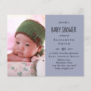 BUDGET Foto Aankondiging Baby Shower Bedankt Flyer