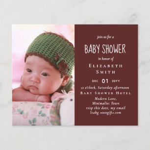 BUDGET Foto aankondiging baby shower dank je Flyer