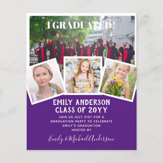 BUDGET FOTO AFSTUDEREN INVITE - gemengde kleuren Flyer (Voorkant)