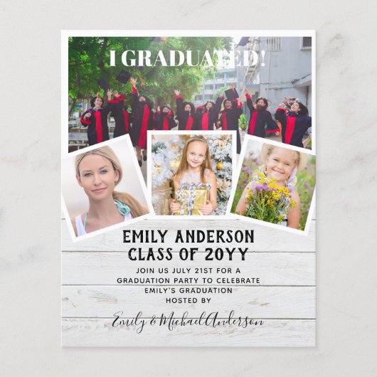 BUDGET FOTO AFSTUDEREN INVITE - gemengde kleuren Flyer (Voorkant)