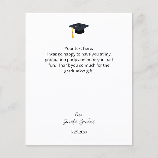 Budget Foto Afstuderen Pet Calligrafie Dank u (Achterkant)